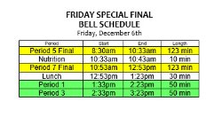 Special Bell Schedule